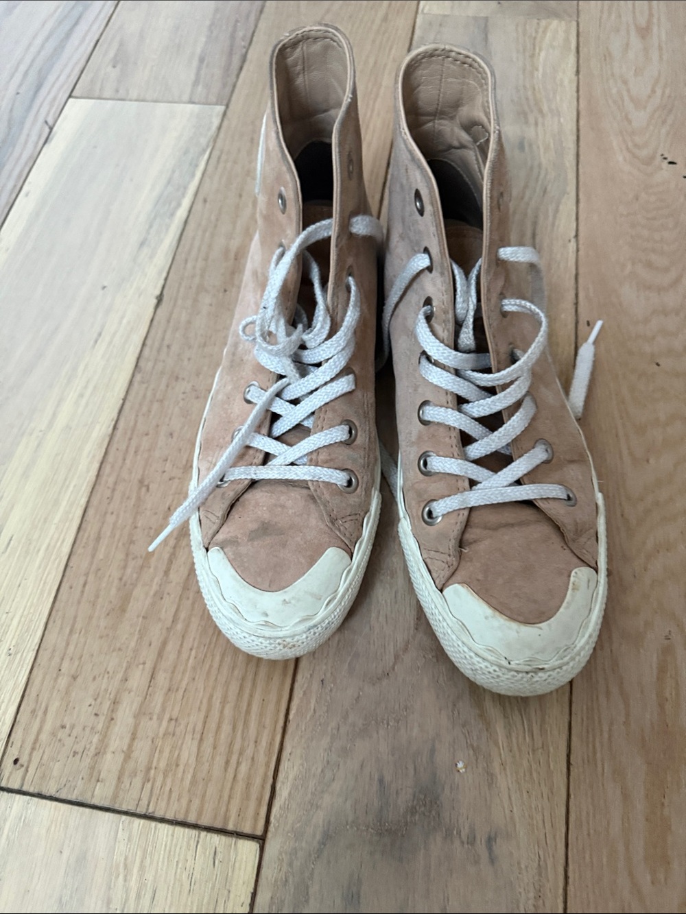 Chloe Women's High-Top Suede Sneakers in Light Tan